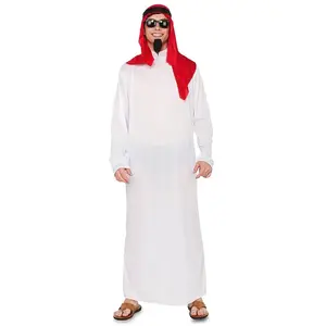 Witbaard Verkleedpak Arabier Heren Polyester Wit Maat M/l pas cher