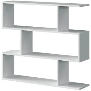 CALICOSY Étagère avec 3 compartiments - L110 cm - 110 cm X 24 cm X 97 cm - ATHENA Blanc pas cher