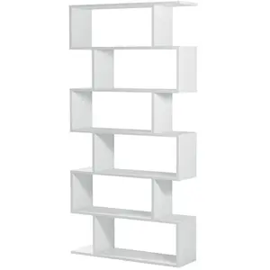 Bibliothèque CALICOSY - 6 compartiments - H192 cm - Blanc pas cher