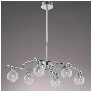 CRISTALRECORD Plafonnier 6 lumières lotto cromo cr 046-2195-6-016 pas cher