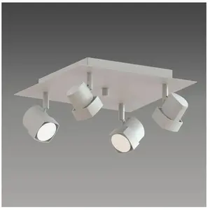 Plafonnier 4 spots moka blanco / mate Cristalrecord 001-2150-4-125 pas cher