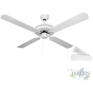 Suinga - Ventilateur de plafond Orbegozo sans lumière CF07132B, 4 pales réversibles, blanc pas cher