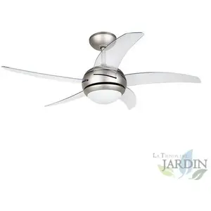 SUINGA Ventilateur de plafond Orbegozo avec télécommande, 5 pales, gris et transparent, CP54132 pas cher