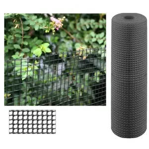 Suinga - Filet plastique carré pour terrasses, balcons ou clôtures 0,5x0,5 cm, Gris, 1 x 25 m pas cher