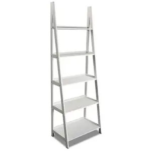 DECLIKDECO Étagère murale de style industriel Valoria - 180 x 64 x 39 cm - avec 5 étagères ou étagères en Bois - Blanc - Versa pas cher