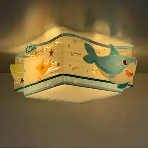 Dalber Plafonnier Pour Enfants 2 Lumières Little Shark E27 pas cher