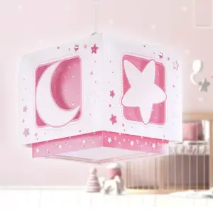 Dalber Lustre et lampe suspension enfant Moonlight lune et étoiles rose enfants