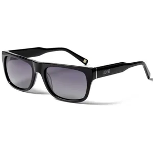 Ocean Sunglasses Lunettes de soleil casual avec monture polarisée Smoke avec Shiny Black en Acétate pas cher