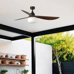 Outwood l Ventilateur de plafond marron avec lumière 34362-11L pas cher