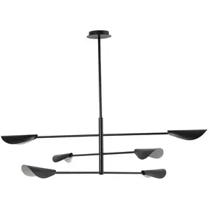 Comparateur de prix : Faro LIGGERA Plafonnier suspendu à 6 bras multiples, noir mat