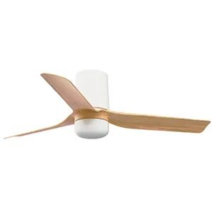 Faro Barcelona - mini punt tub s Ventilateur avec lumière blanc/bois clair 33833-1TW pas cher