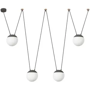 FARO Suspension grise Mine 4 ampoules pas cher