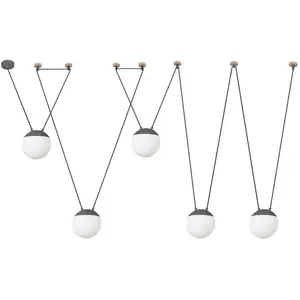 Suspension - FARO - Mine - 5 ampoules E27 - Métal - Gris - 20W pas cher