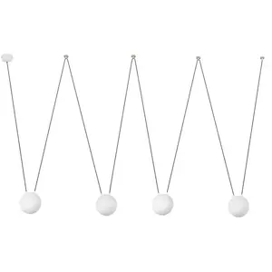FARO Suspension Mine 4 Lampes 40W + Câble 8m Blanc pas cher