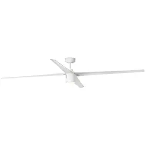 Ventilateur De Plafond Led Faro Attos Blanc 4 Pales 213cm 20w 3000k pas cher