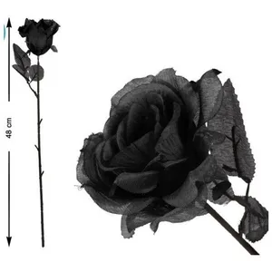 Fleur - ATOSA - Rose Noire en Tissu - Décoration de fête - Intérieur pas cher