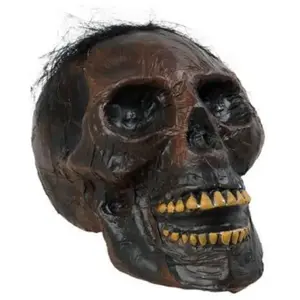 ATOSA Crâne Tête de Mort Vaudou - Article de décoration - Marron - Polyester - 19cm de haut pas cher