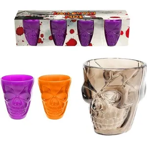 ATOSA Verre à Shooter - Tête De Mort - Noir x 4 Multicolor pas cher