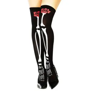 Atosa Collants squelette - Adultes Femmes - Noir - Halloween pas cher