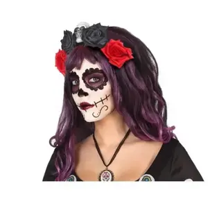 Serre-tête fleurs Halloween ATOSA - Adultes Femmes - Rouge et NoirVendu parbol