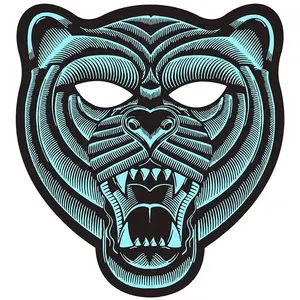 Masque de Tigre à Led - ATOSA - Accessoire de Déguisement - Noir - Adu... pas cher