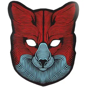 Masque de Loup à Led - ATOSA - Accessoire de Déguisement - Noir - Mixt...
