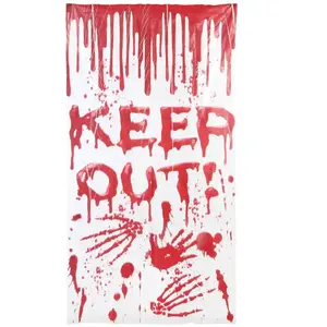Affiche Halloween - ATOSA - Keep out ensanglantée - Intérieur - Rouge pas cher