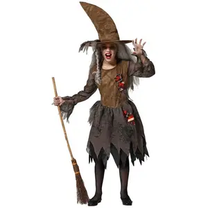 Atosa Costume De Sorcière Maléfique Verte Et Fille pas cher