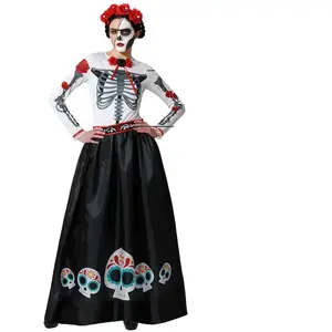 Atosa Mexicaans Catrina-skeletkostuum Veelkleurig M-L pas cher