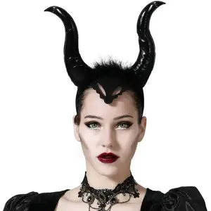 Atosa Halloween/horror verkleed diadeem/tiara - grote duivel hoorns - kunststof - dames/meisjesVendu parbol