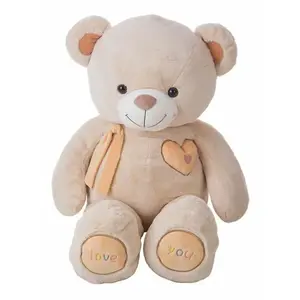 BigBuy Kids Fluffy toy Valentin Beige Bear 115 cm pas cher