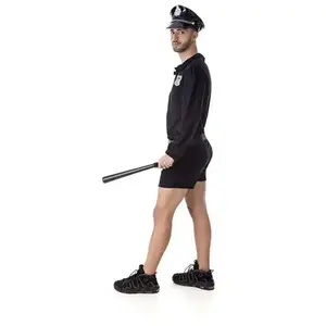 Creaciones Llopis Costume pour adultes Policeman 4 pièces courtes noires pas cher