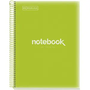Cahier A4 spirales Miquelrius - Vert - 120 pages petits carreaux pas cher