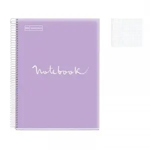 Cahier - A4 (21x29,7cm) - Petits carreaux - 120 pages - couverture en carton violet - à spirale - Miquelrius pas cher