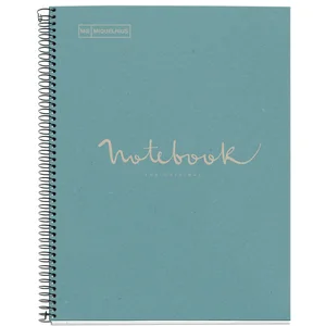 MAUL Miquelrius - Cahier Emotions 100% recyclé, 1 bande de couleur, A4, 80 feuilles à carreaux de 5 mm, papier 80 g, 4 trous, couverture en carton pas cher