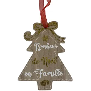 Décoration de sapin à suspendre en bois pas cher