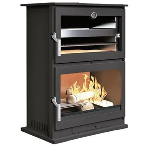 FM CALEFACCION Poele a bois en acier, four de face - couleur noir - Made in Spain pas cher