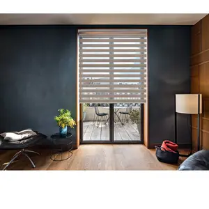 Store enrouleur jour et nuit - Easydeco - Gris - 180 x 250 cm pas cher