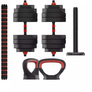 Comparateur de prix : Ksix Kit Haltère+barre+kettlebell 40kg
