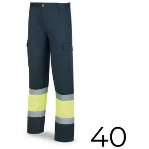 Pantalon Polyester/Coton Bicolore Bleu/Jaune Haute Visibilité Taille 40 - 388PFXYFA/40 Marca pas cher
