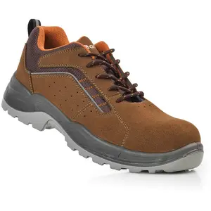 EDM S.Of Chaussures De Sécurité Lusitania Marron Croûte De Cuir Microfibre S1p Sans Métal Src Taille 35 Anibal pas cher