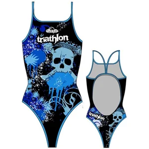 Turbo Skulls Triathlon Zwemkleding Blauw,Zwart XL Vrouw pas cher