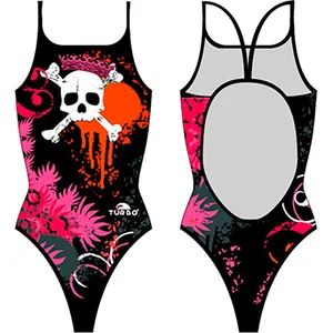 Turbo Flowers And Skulls Zwemkleding Zwart 4XL Vrouw pas cher