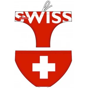 TURBO Switzerland Zwemslip Heren - Red / White - L pas cher