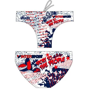 Turbo Crown Letters Zwemslip Geel,Wit S Man pas cher
