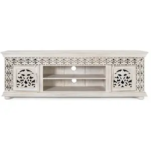 Comparateur de prix : Meuble Tv En Bois Manguier Blanc Vieilli