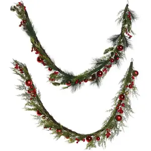 Christmas garland Home ESPRIT Red Green Polyethylene 23 x 11,5 x 180 c... pas cher