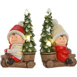 Christmas bauble Home ESPRIT Red Green 31,5 x 20 x 50 cm (2 Units) pas cher