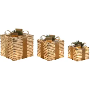 Comparateur de prix : Ornement de Noël - DKD HOME DECOR - Blanc doré - 25 x 25 x 25 cm - 3 p...