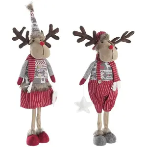 Figurine Décorative DKD Home Decor Noël Renne Polyester (20 x 10 x 58 ... pas cher